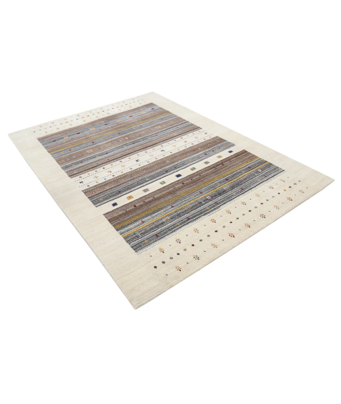 Hand Made Lori Wool Rug 5' 7" X 7' 10" 5' 7" X 7' 10" (170 X 239) / Ivory / Ivory