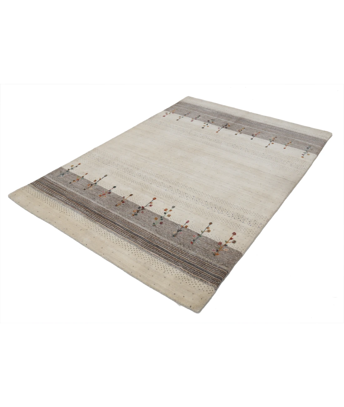 Hand Made Lori Wool Rug 5' 3" X 7' 5" 5' 3" X 7' 5" (160 X 226) / Ivory / Ivory