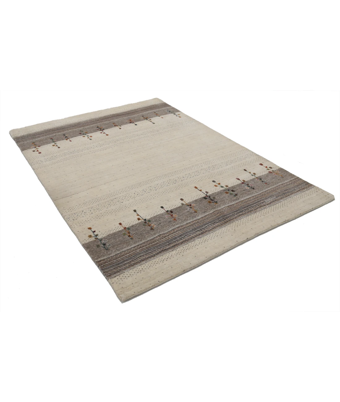 Hand Made Lori Wool Rug 5' 3" X 7' 5" 5' 3" X 7' 5" (160 X 226) / Ivory / Ivory