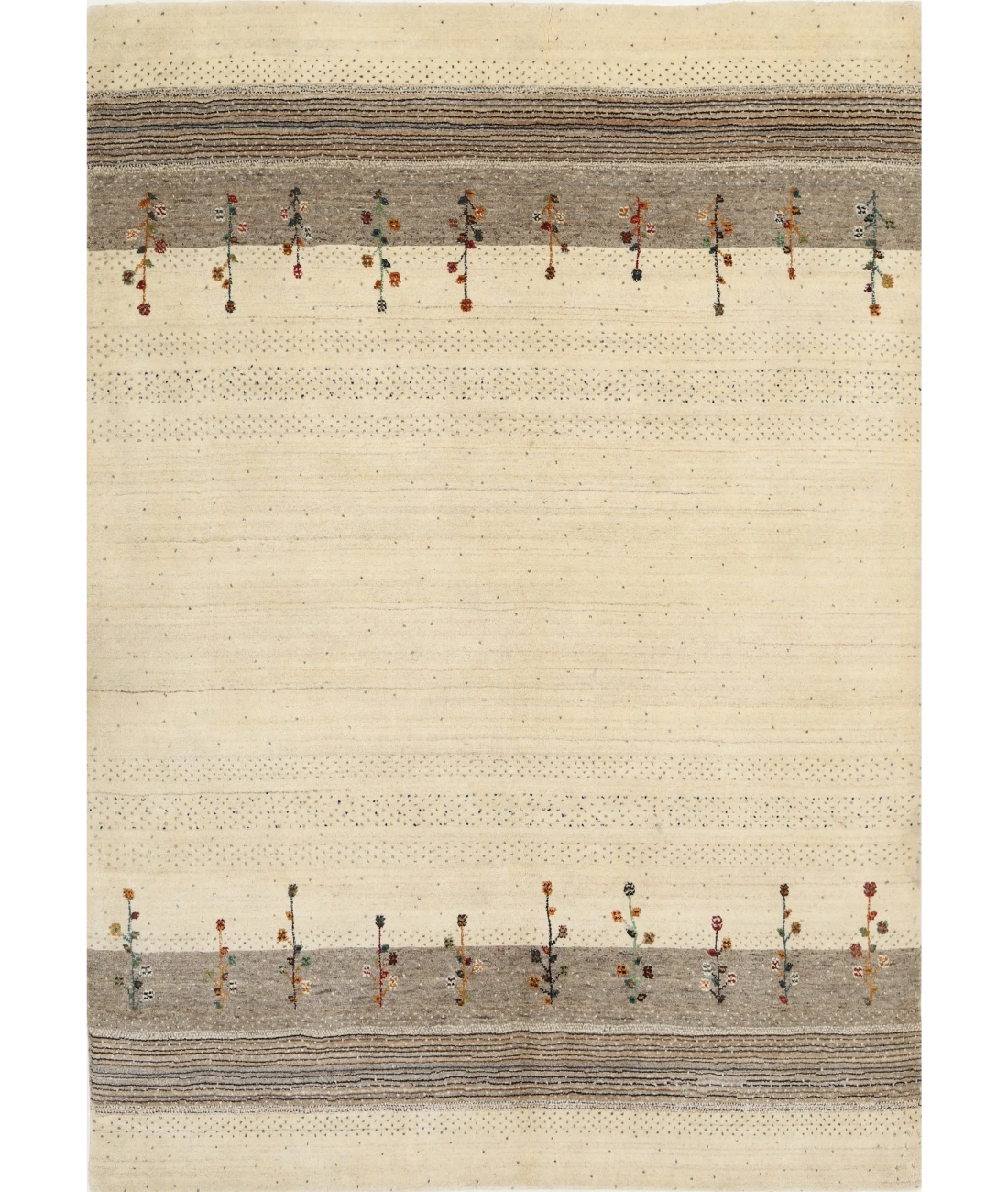 Hand Made Lori Wool Rug 5' 3" X 7' 5" 5' 3" X 7' 5" (160 X 226) / Ivory / Ivory