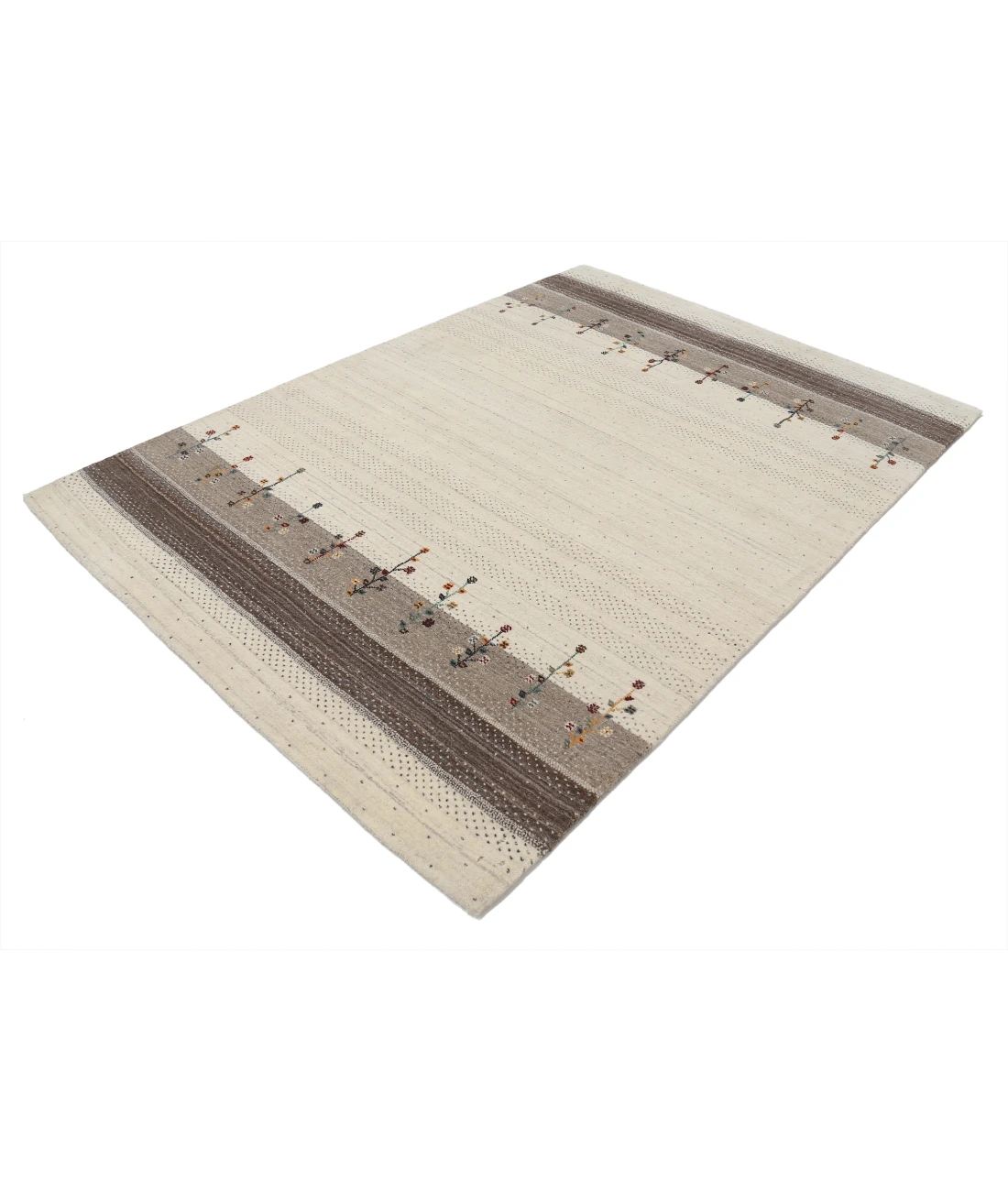 Hand Made Lori Wool Rug 5' 4" X 7' 7" 5' 4" X 7' 7" (162 X 231) / Ivory / Ivory