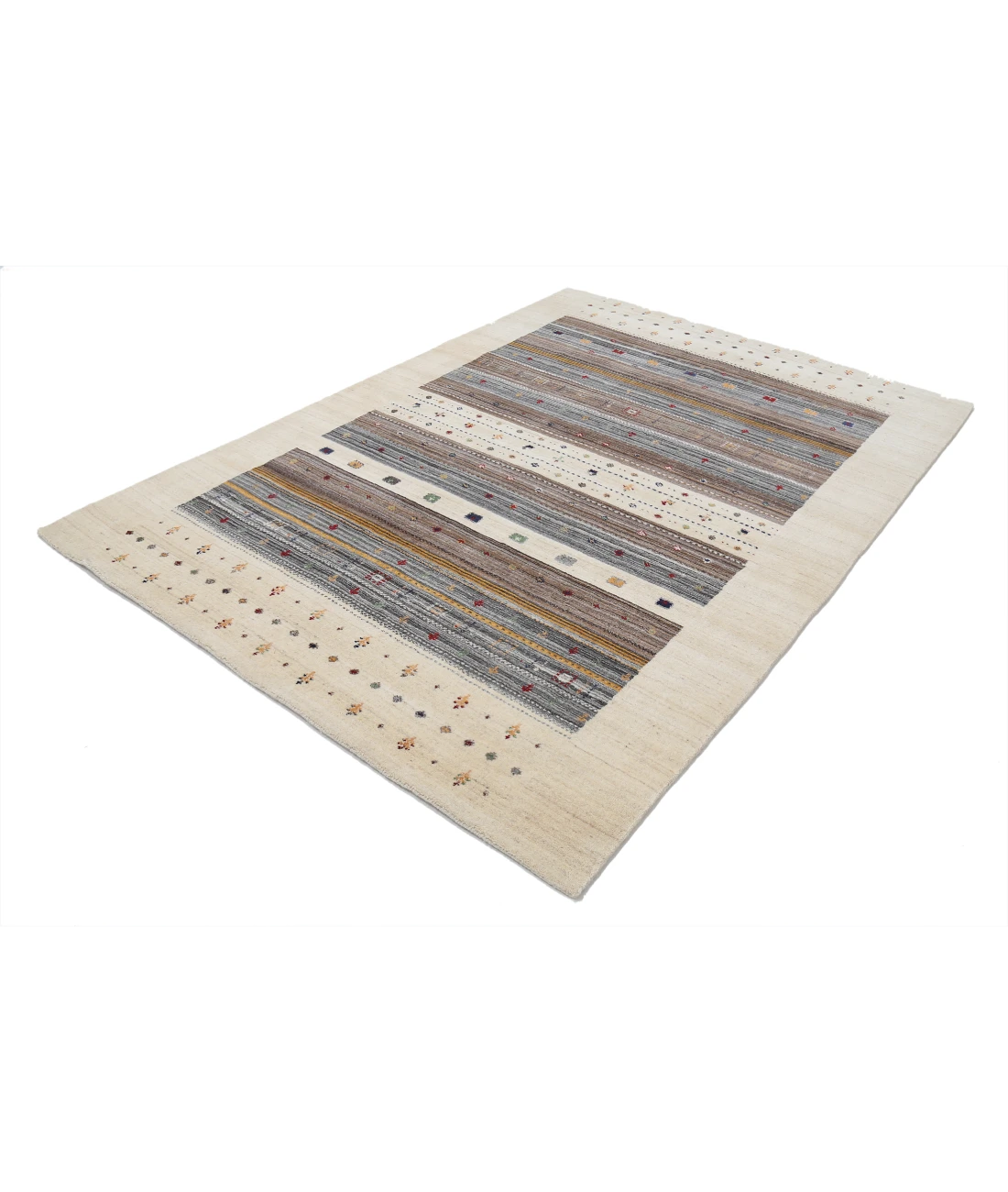 Hand Made Lori Wool Rug 5' 7" X 7' 10" 5' 7" X 7' 10" (170 X 239) / Ivory / Ivory