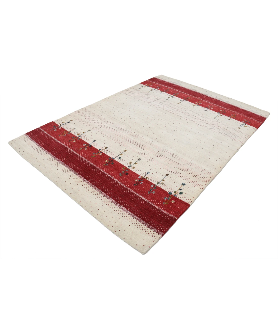 Hand Made Lori Wool Rug 5' 4" X 7' 8" 5' 4" X 7' 8" (162 X 234) / Ivory / Ivory