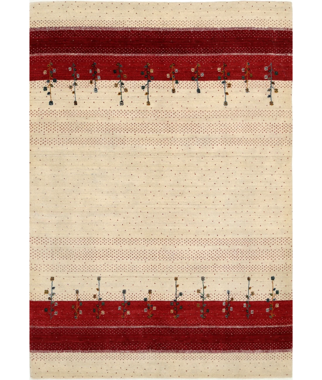 Hand Made Lori Wool Rug 5' 4" X 7' 8" 5' 4" X 7' 8" (162 X 234) / Ivory / Ivory