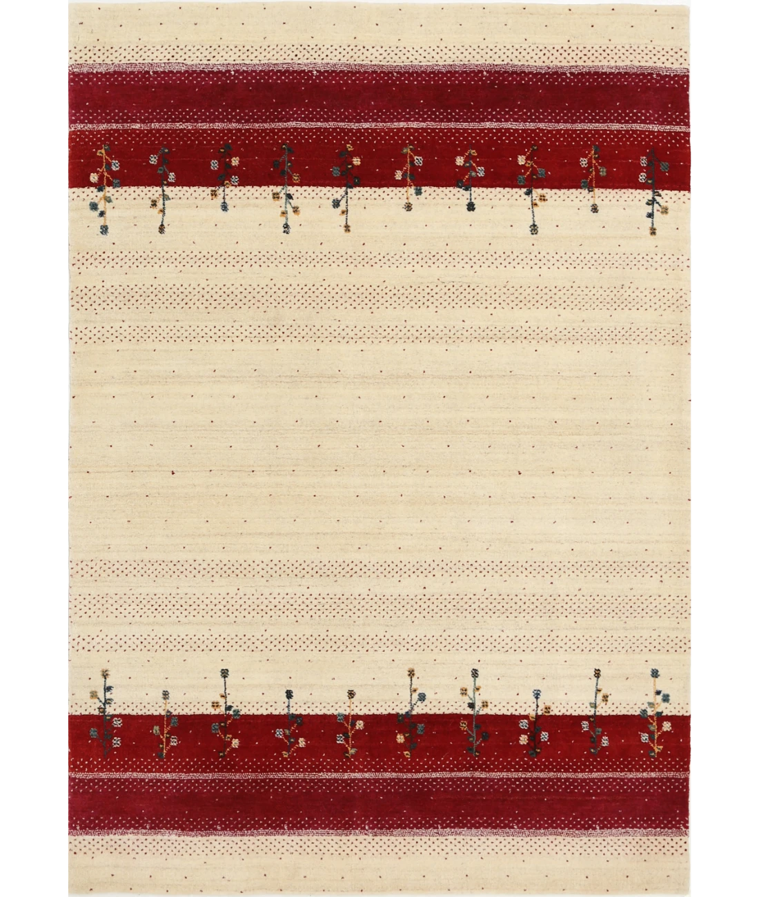 Hand Made Lori Wool Rug 5' 2" X 7' 5" 5' 2" X 7' 5" (158 X 226) / Ivory / Ivory