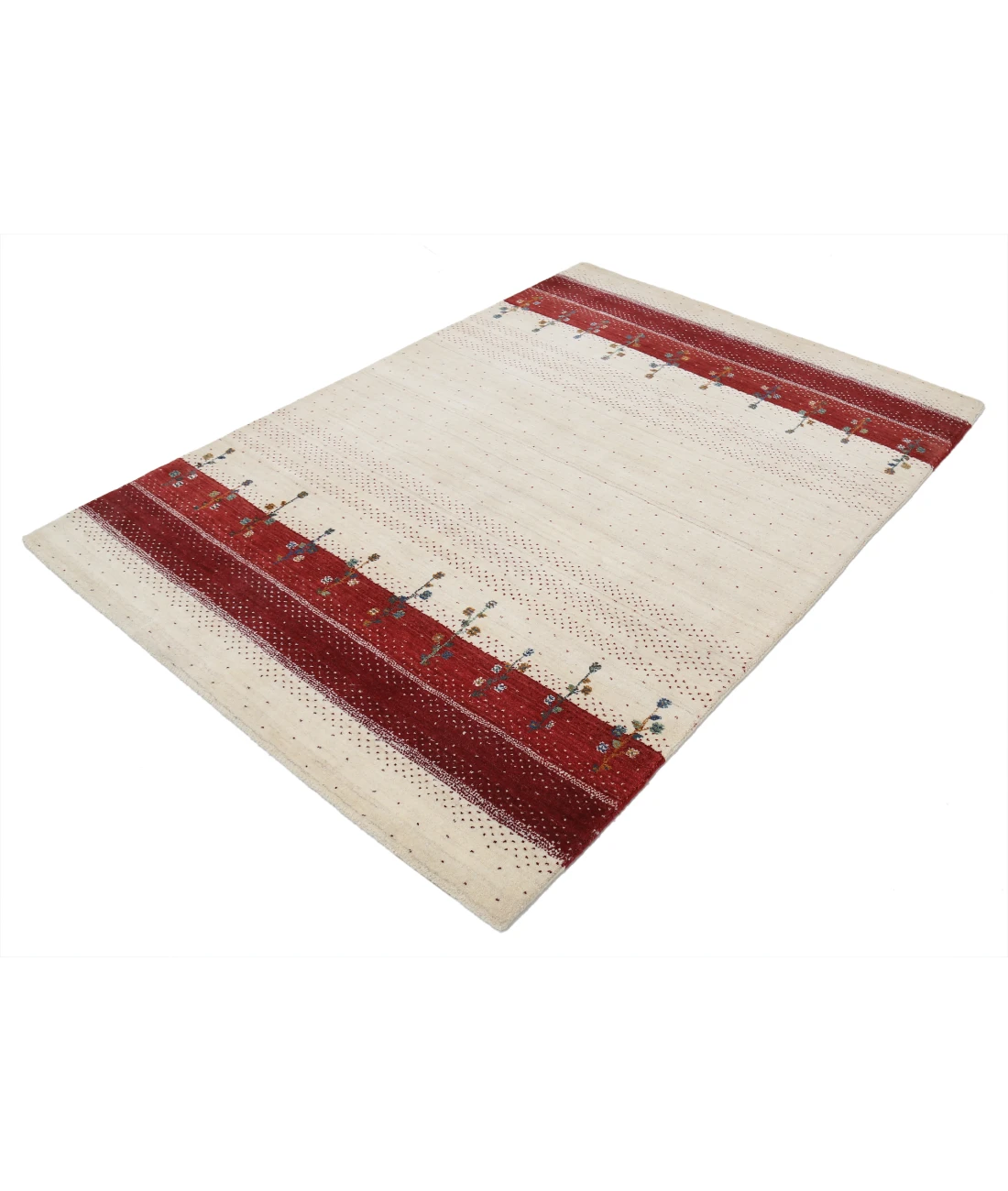 Hand Made Lori Wool Rug 4' 9" X 6' 6" 4' 9" X 6' 6" (145 X 198) / Ivory / Ivory