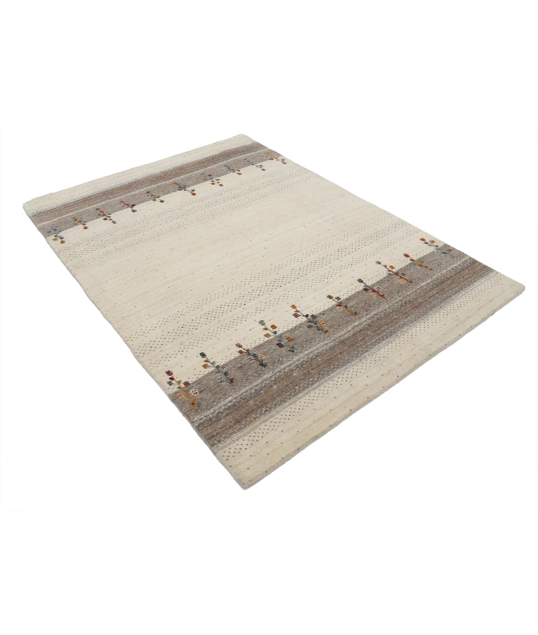 Hand Made Lori Wool Rug 4' 8" X 6' 5" 4' 8" X 6' 5" (142 X 196) / Ivory / Ivory