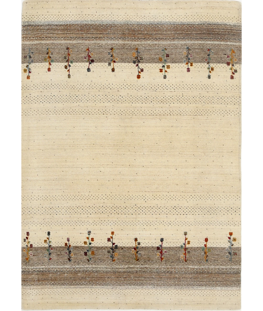 Hand Made Lori Wool Rug 4' 8" X 6' 5" 4' 8" X 6' 5" (142 X 196) / Ivory / Ivory