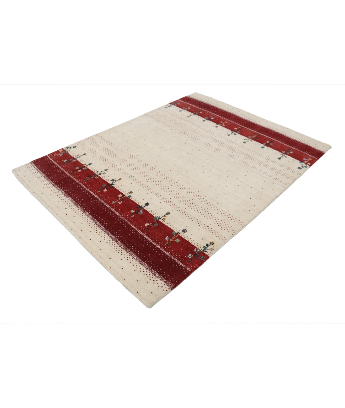 Hand Made Lori Wool Rug 4' 9" X 6' 6" 4' 9" X 6' 6" (145 X 198) / Ivory / Ivory
