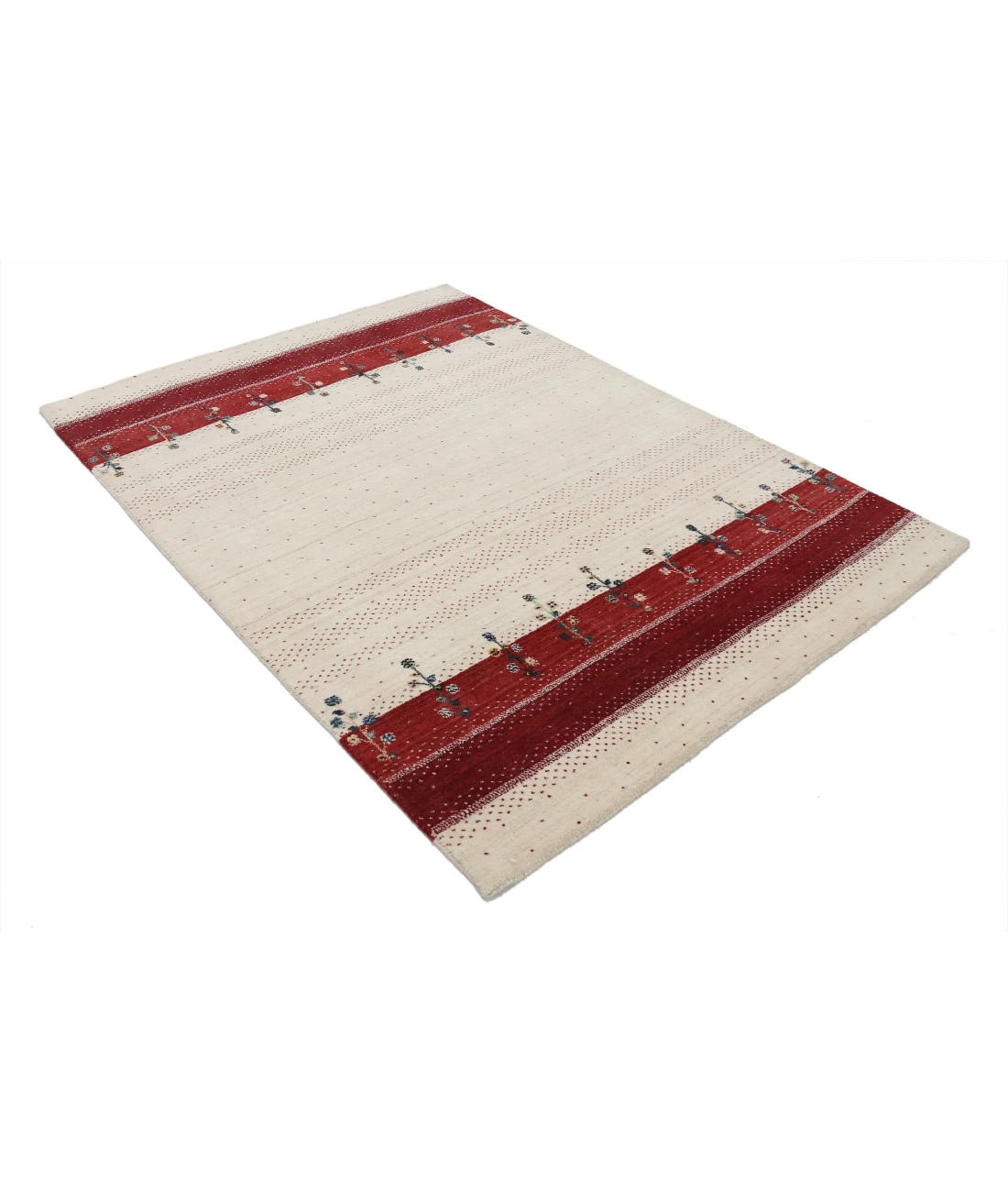 Hand Made Lori Wool Rug 4' 9" X 6' 6" 4' 9" X 6' 6" (145 X 198) / Ivory / Ivory