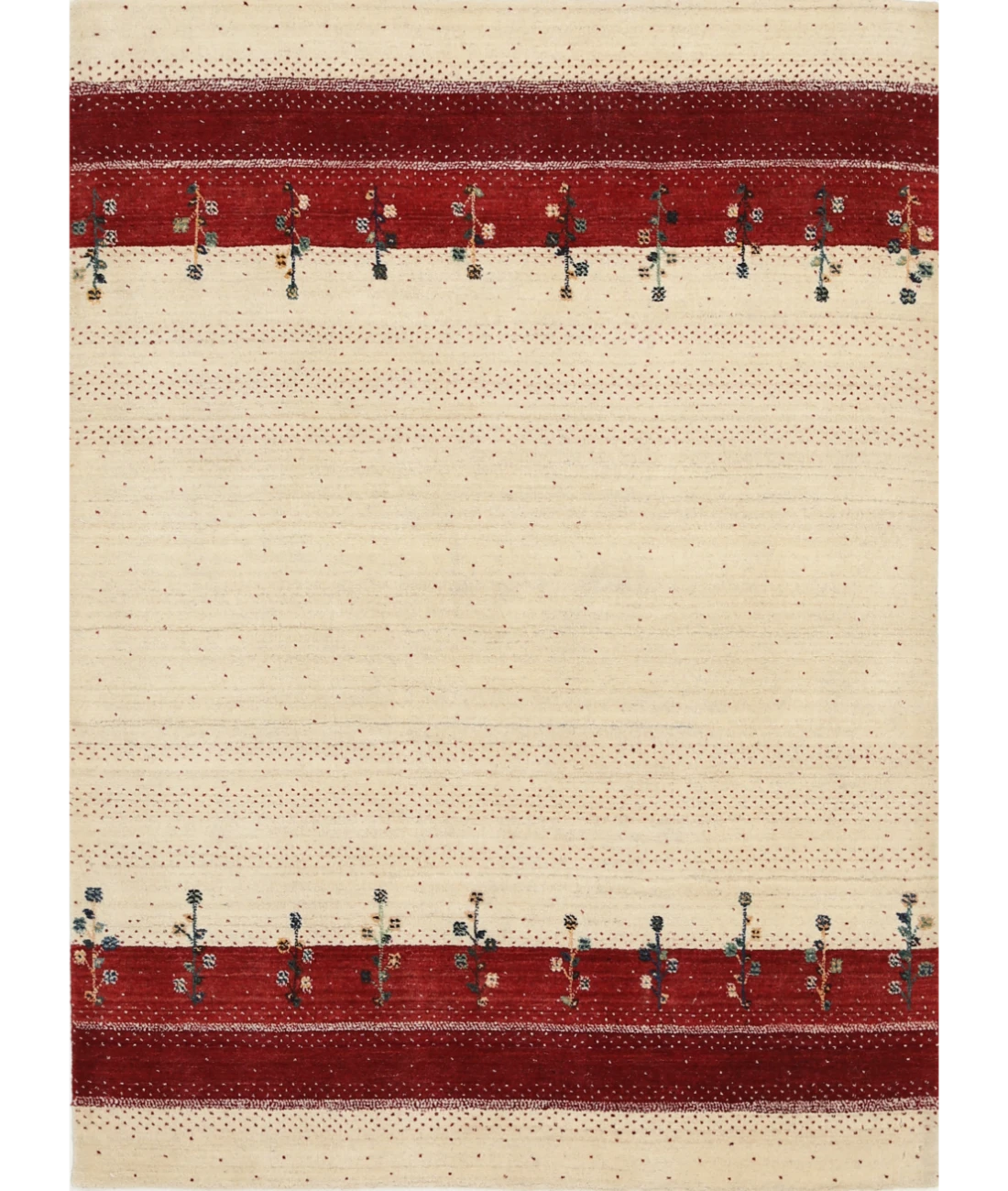 Hand Made Lori Wool Rug 4' 9" X 6' 6" 4' 9" X 6' 6" (145 X 198) / Ivory / Ivory