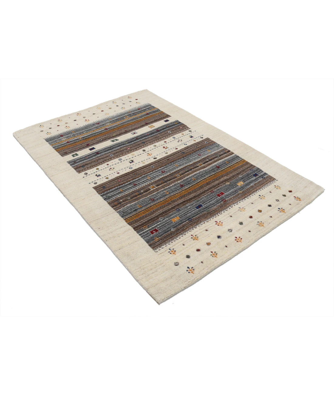 Hand Made Lori Wool Rug 4' 0" X 5' 10" 4' 0" X 5' 10" (122 X 178) / Ivory / Ivory