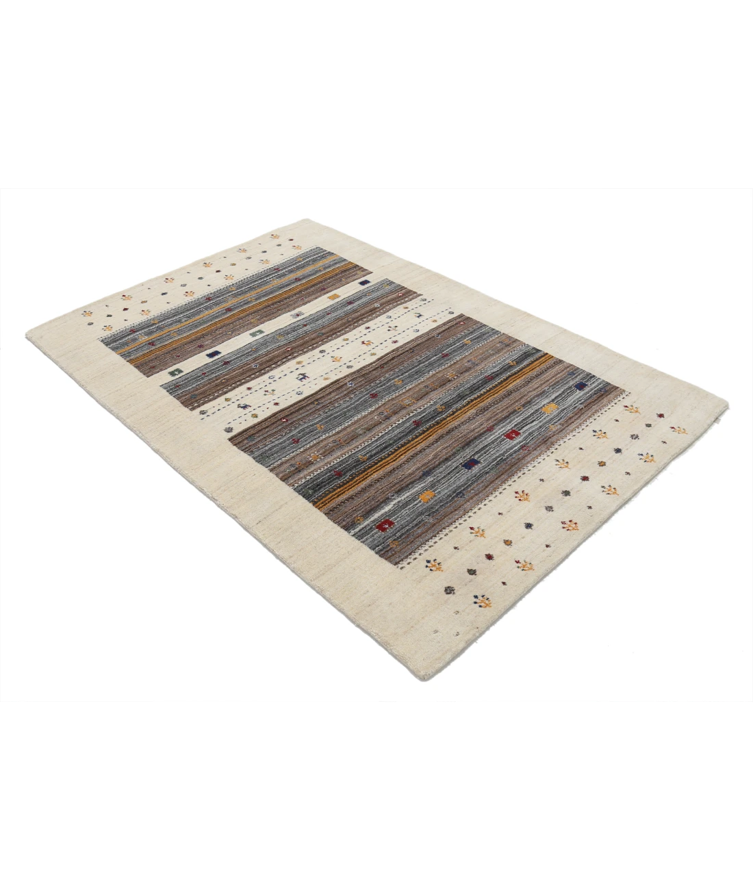 Hand Made Lori Wool Rug 4' 1" X 5' 11" 4' 1" X 5' 11" (124 X 180) / Ivory / Ivory