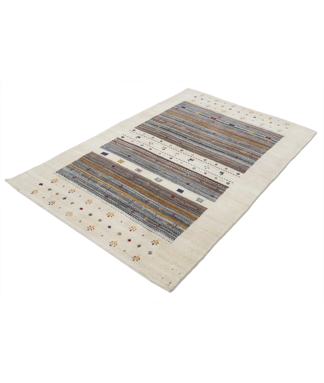 Hand Made Lori Wool Rug 4' 0" X 5' 10" 4' 0" X 5' 10" (122 X 178) / Ivory / Ivory
