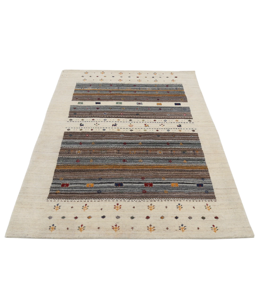 Hand Made Lori Wool Rug 4' 0" X 5' 10" 4' 0" X 5' 10" (122 X 178) / Ivory / Ivory