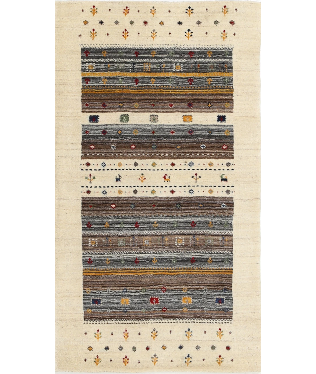 Hand Made Lori Wool Rug 2' 11" X 5' 2" 2' 11" X 5' 2" (89 X 158) / Ivory / Ivory
