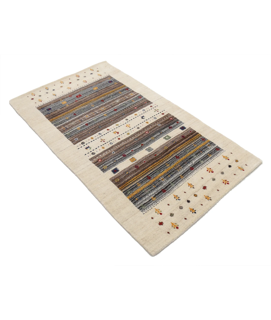 Hand Made Lori Wool Rug 2' 11" X 5' 2" 2' 11" X 5' 2" (89 X 158) / Ivory / Ivory
