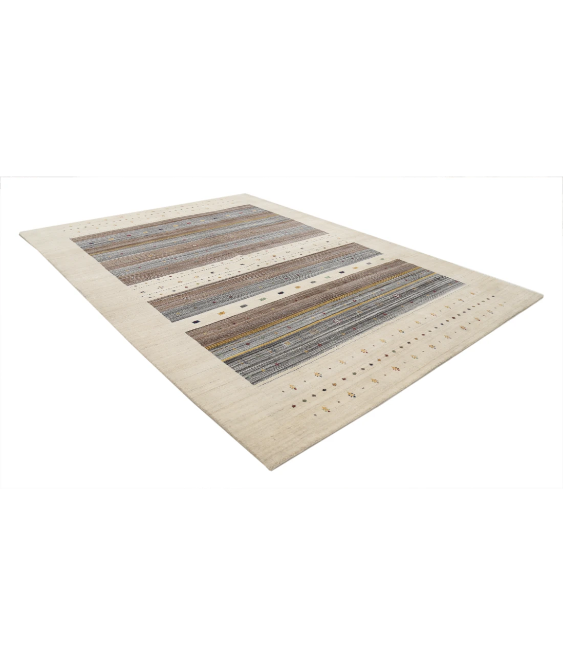 Hand Made Lori Wool Rug 8' 4" X 11' 5" 8' 4" X 11' 5" (254 X 348) / Ivory / Ivory
