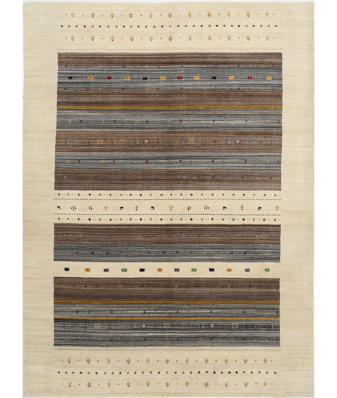 Hand Made Lori Wool Rug 8' 4" X 11' 5" 8' 4" X 11' 5" (254 X 348) / Ivory / Ivory