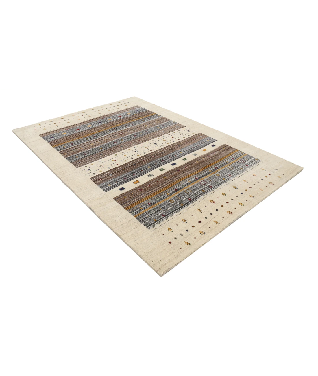 Hand Made Lori Wool Rug 5' 7" X 7' 10" 5' 7" X 7' 10" (170 X 239) / Ivory / Ivory