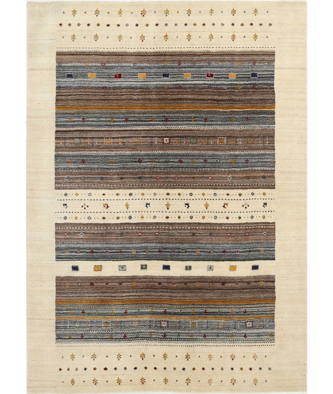 Hand Made Lori Wool Rug 5' 7" X 7' 10" 5' 7" X 7' 10" (170 X 239) / Ivory / Ivory