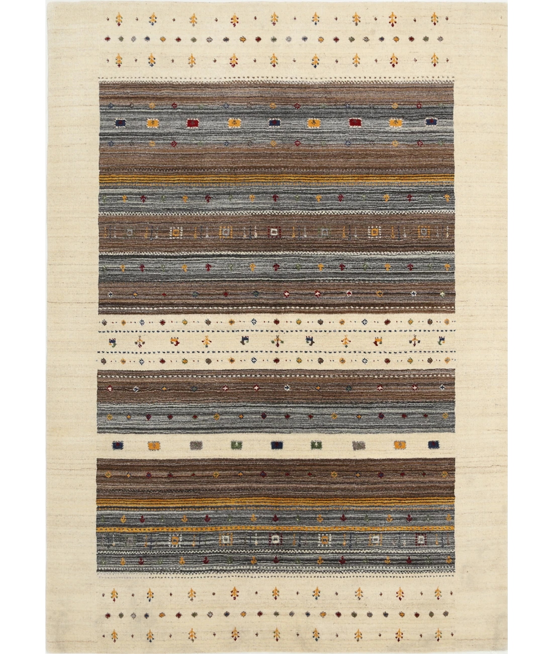 Hand Made Lori Wool Rug 5' 6" X 7' 10" 5' 6" X 7' 10" (168 X 239) / Ivory / Ivory