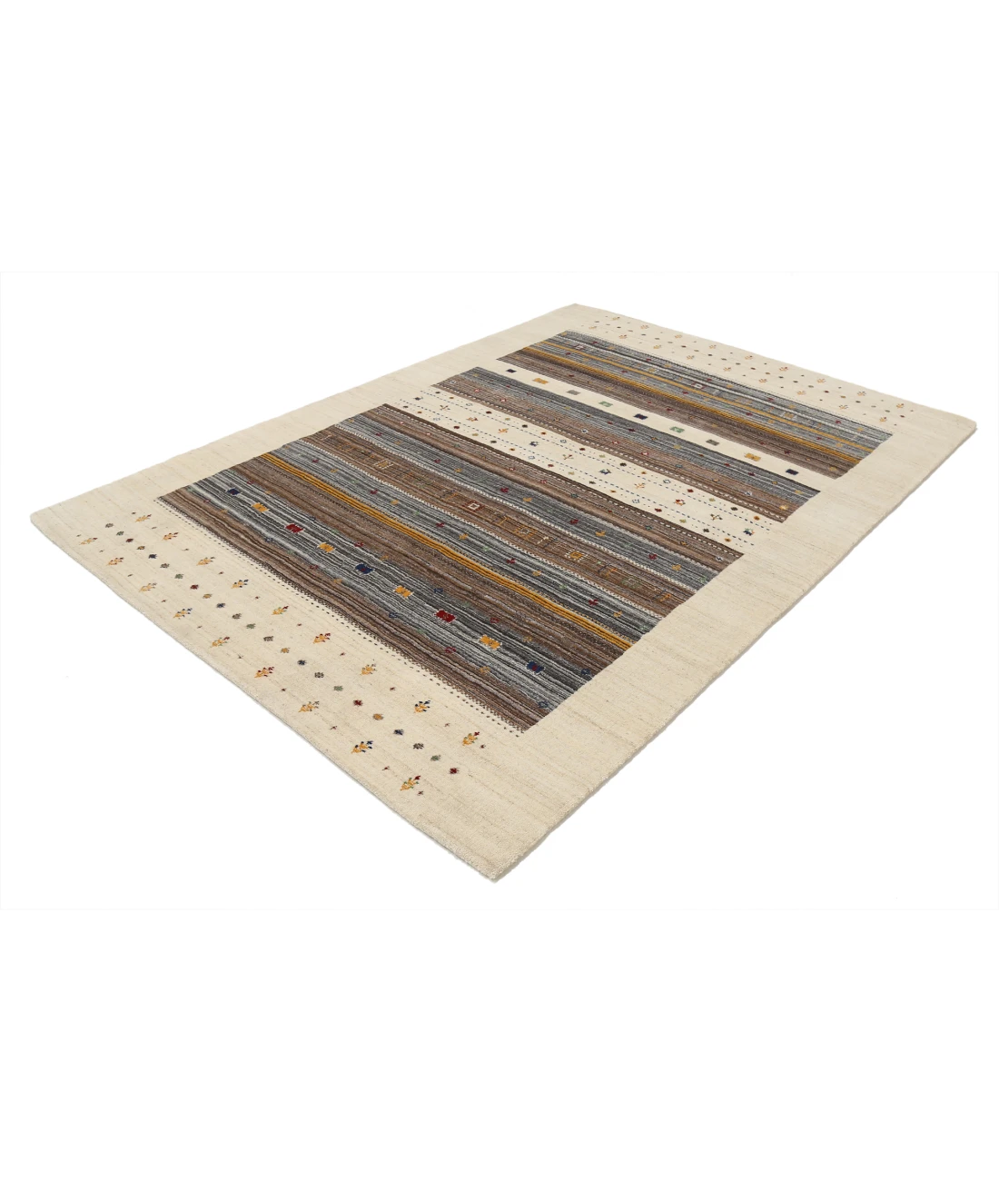 Hand Made Lori Wool Rug 5' 8" X 7' 10" 5' 8" X 7' 10" (173 X 239) / Ivory / Ivory