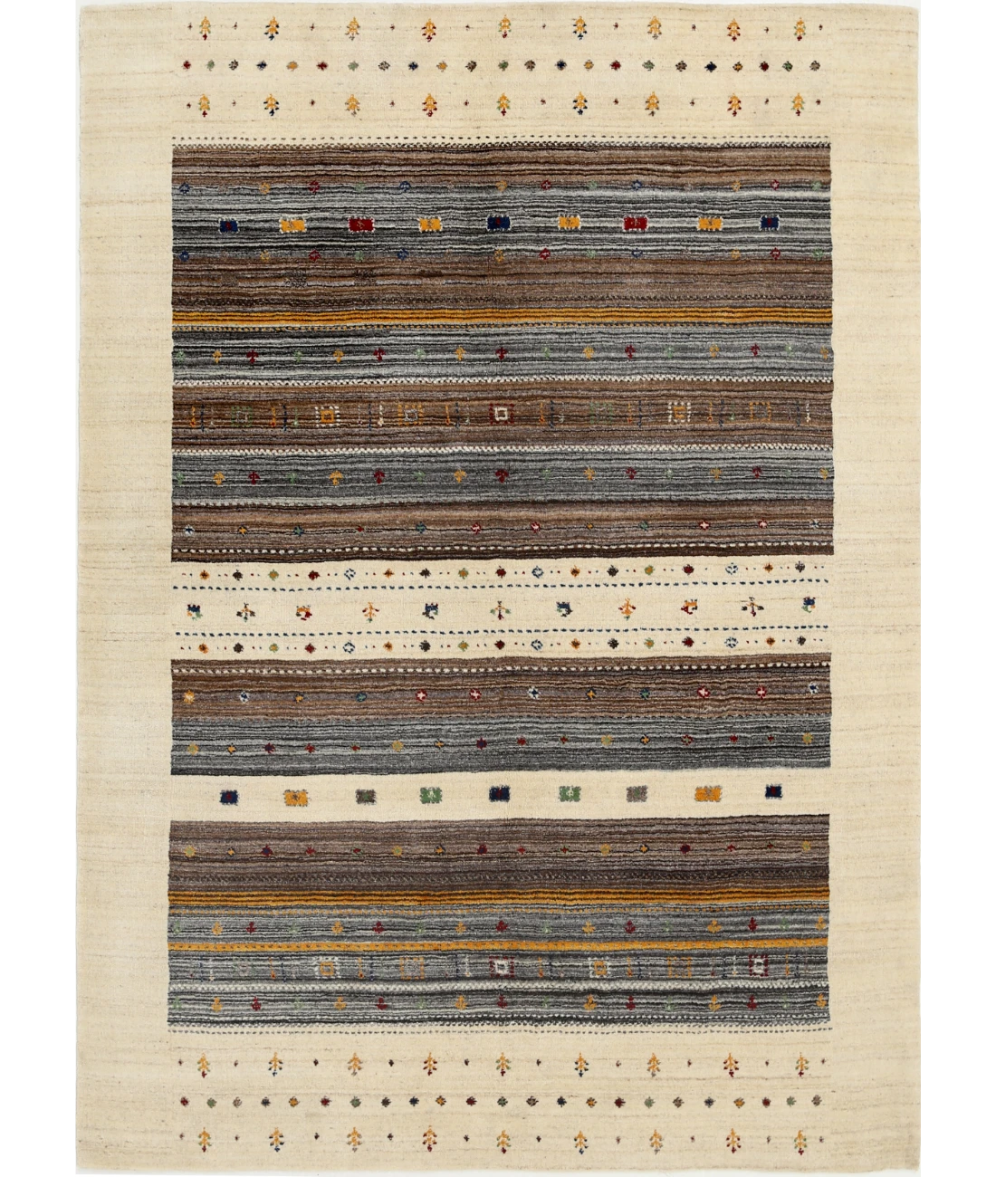 Hand Made Lori Wool Rug 5' 8" X 7' 10" 5' 8" X 7' 10" (173 X 239) / Ivory / Ivory