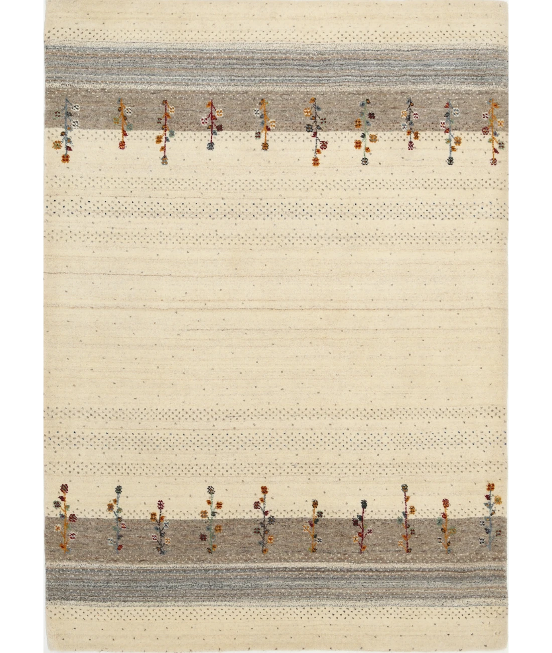 Hand Made Lori Wool Rug 4' 7" X 6' 6" 4' 7" X 6' 6" (140 X 198) / Ivory / Ivory