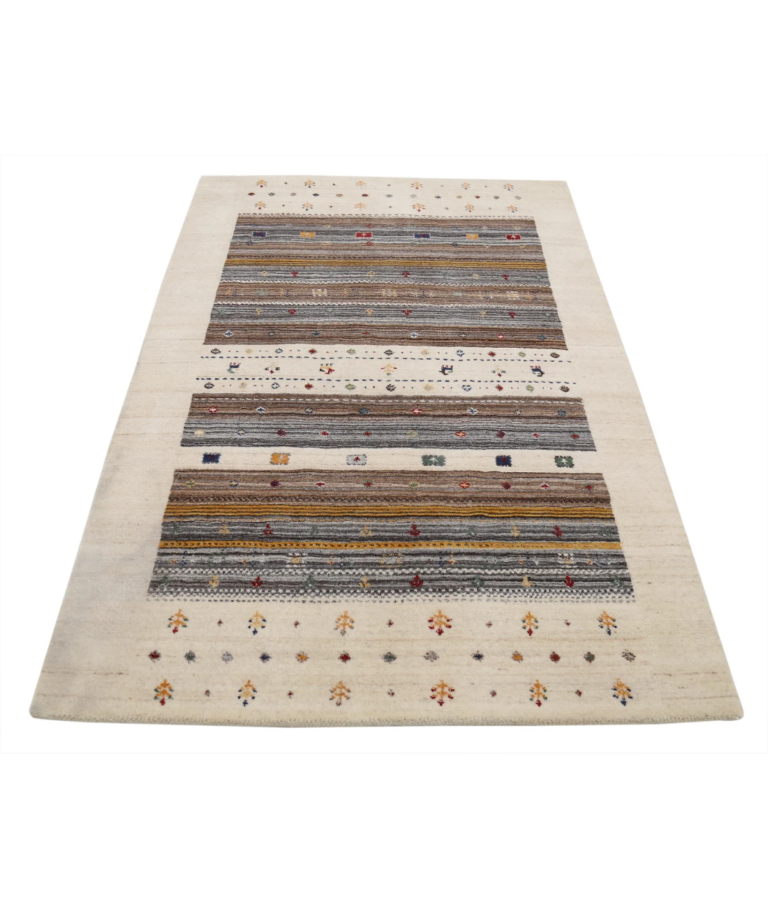 Hand Made Lori Wool Rug 3' 11" X 5' 8" 3' 11" X 5' 8" (119 X 173) / Ivory / Ivory