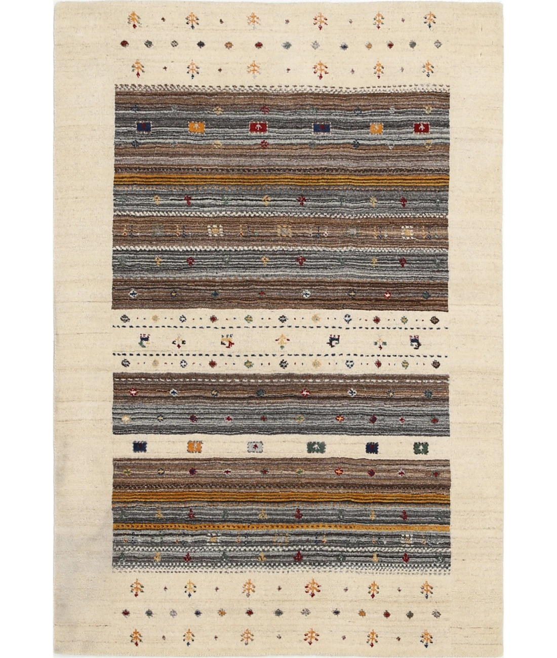 Hand Made Lori Wool Rug 3' 11" X 5' 8" 3' 11" X 5' 8" (119 X 173) / Ivory / Ivory