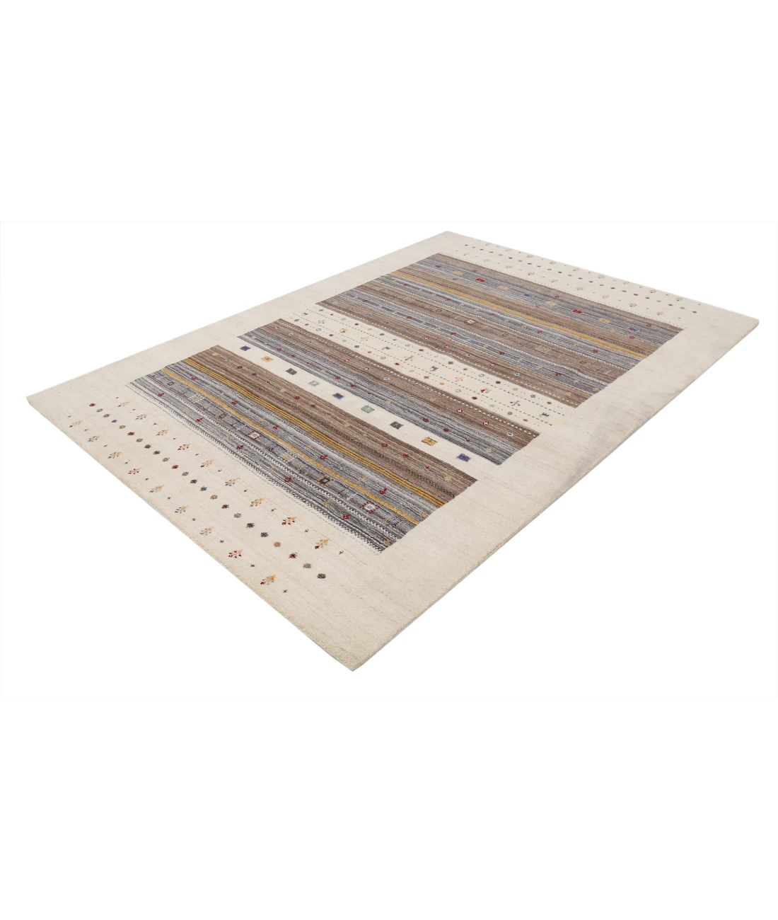 Hand Made Lori Wool Rug 5' 8" X 7' 7" 5' 8" X 7' 7" (173 X 231) / Ivory / Ivory