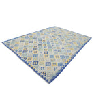 Maimana-Kilim 7'11'' X 11'3'' Hand-Knotted Wool Kilim 7'11'' x 11'3'' (238 X 338) / Blue / Blue