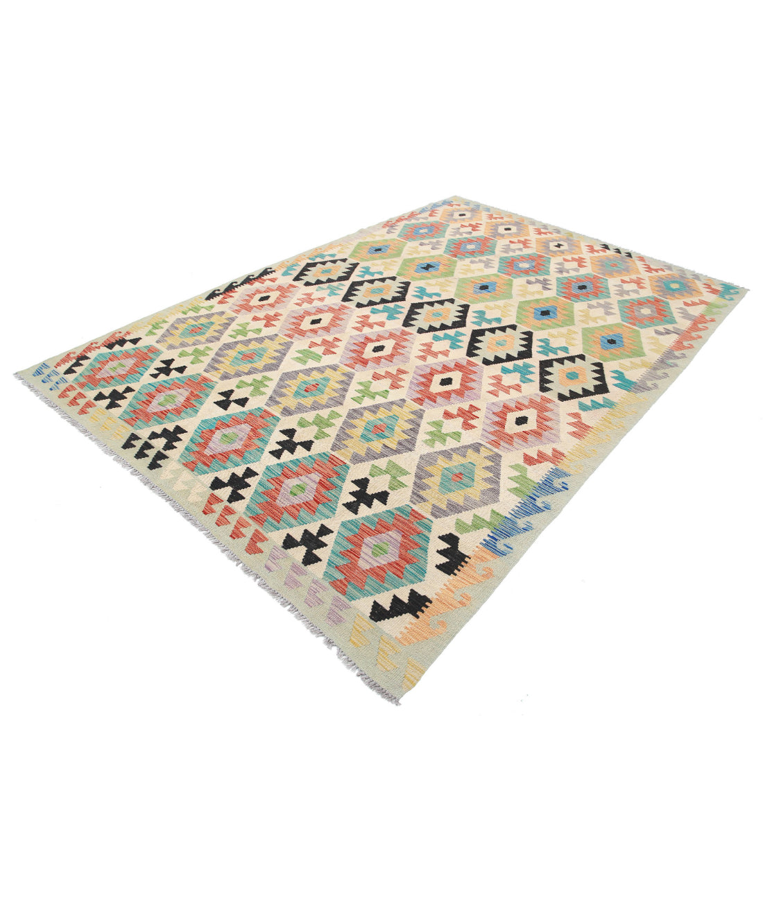 Maimana-Kilim 6'6'' X 9'10'' Hand-Knotted Wool Kilim 6'6'' x 9'10'' (195 X 295) / Multi / Multi