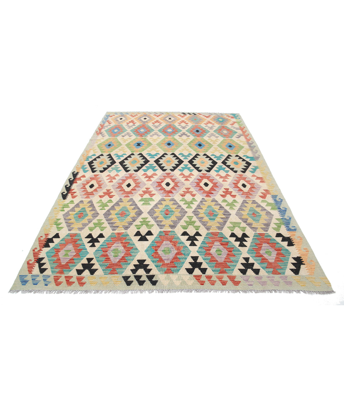 Maimana-Kilim 6'6'' X 9'10'' Hand-Knotted Wool Kilim 6'6'' x 9'10'' (195 X 295) / Multi / Multi
