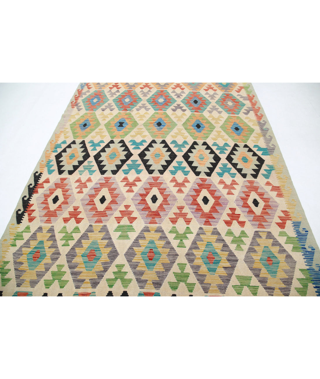 Maimana-Kilim 6'6'' X 9'10'' Hand-Knotted Wool Kilim 6'6'' x 9'10'' (195 X 295) / Multi / Multi