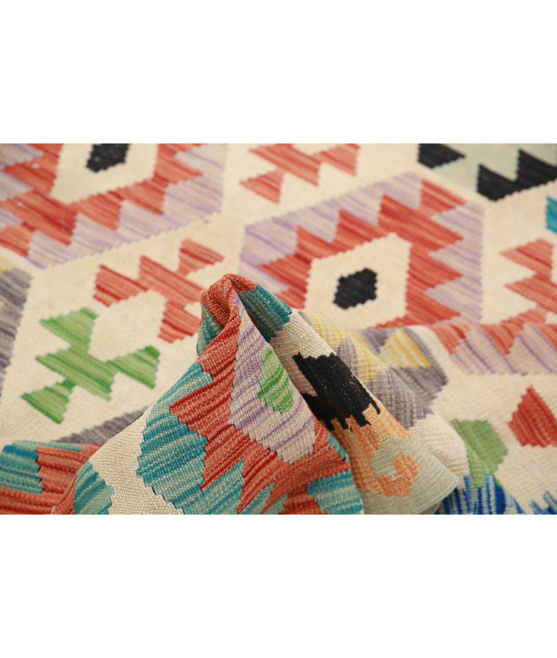 Maimana-Kilim 6'6'' X 9'10'' Hand-Knotted Wool Kilim 6'6'' x 9'10'' (195 X 295) / Multi / Multi
