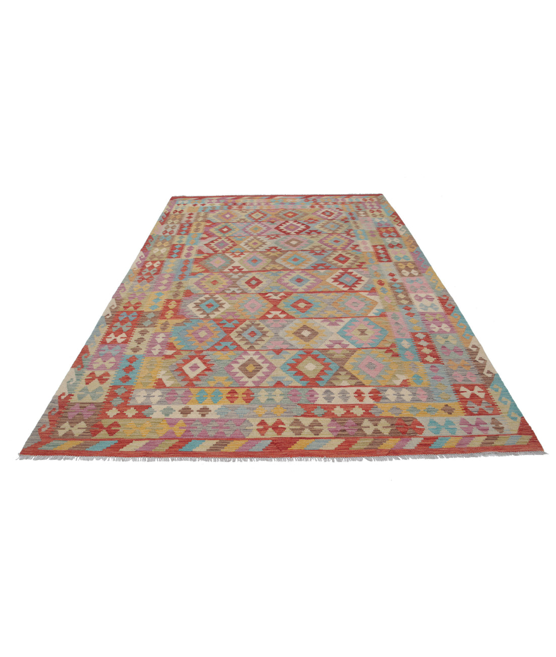 Maimana-Kilim 6'6'' X 9'10'' Hand-Knotted Wool Kilim 6'6'' x 9'10'' (195 X 295) / Multi / Multi