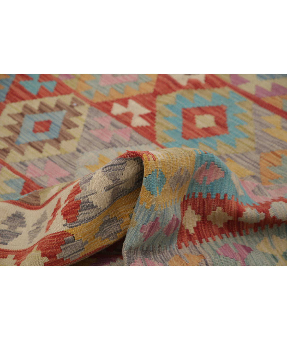 Maimana-Kilim 6'6'' X 9'10'' Hand-Knotted Wool Kilim 6'6'' x 9'10'' (195 X 295) / Multi / Multi