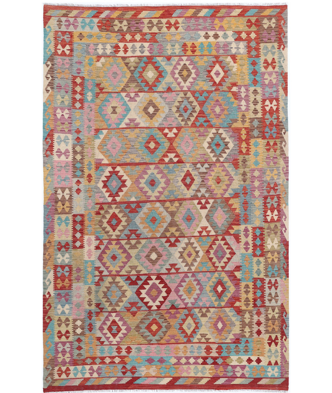 Maimana-Kilim 6'6'' X 9'10'' Hand-Knotted Wool Kilim 6'6'' x 9'10'' (195 X 295) / Multi / Multi
