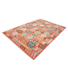 Maimana-Kilim 6'6'' X 9'8'' Hand-Knotted Wool Kilim 6'6'' x 9'8'' (195 X 290) / Red / Red