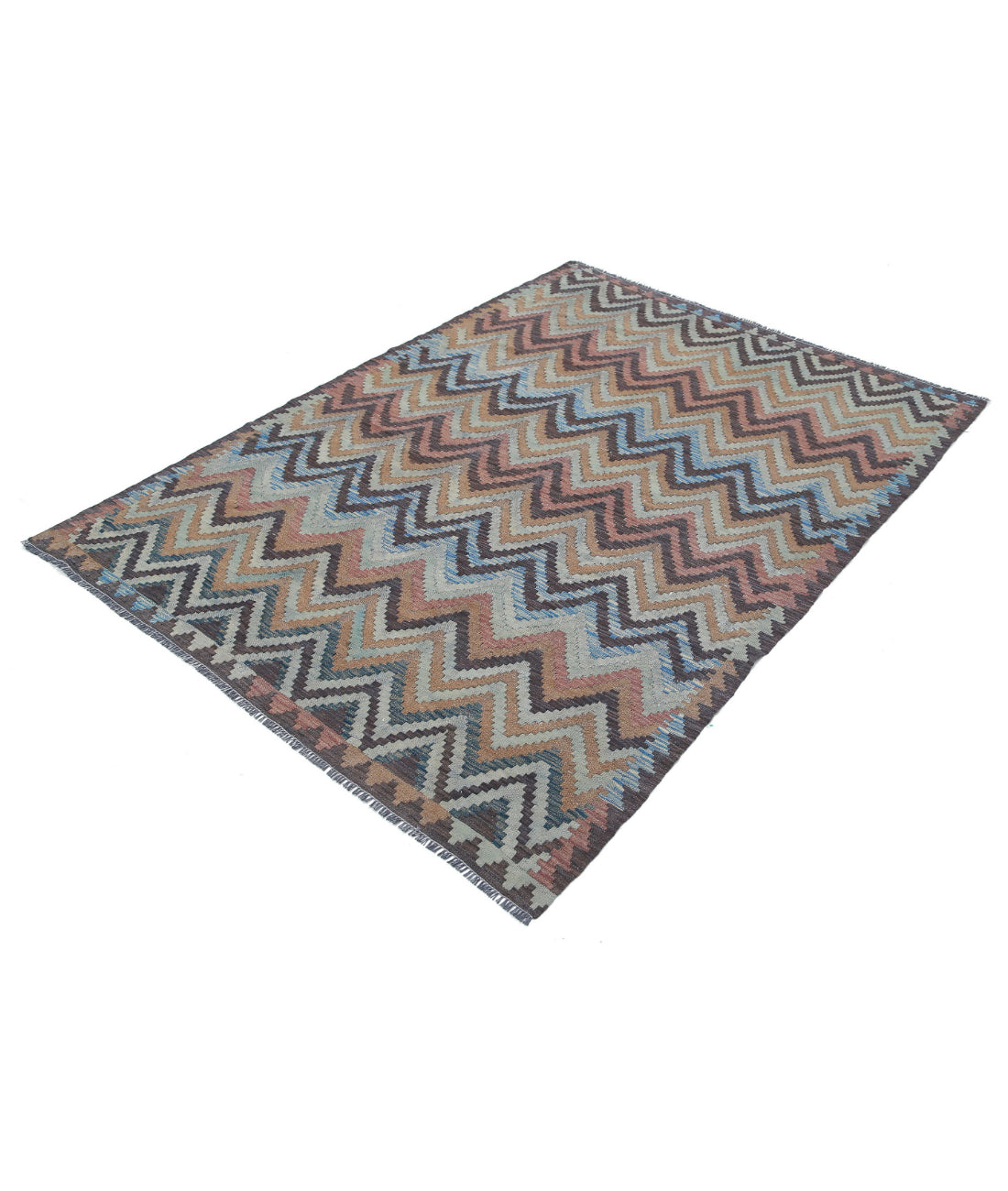 Maimana-Kilim 4'8'' X 6'6'' Hand-Knotted Wool Kilim 4'8'' x 6'6'' (140 X 195) / Multi / Multi