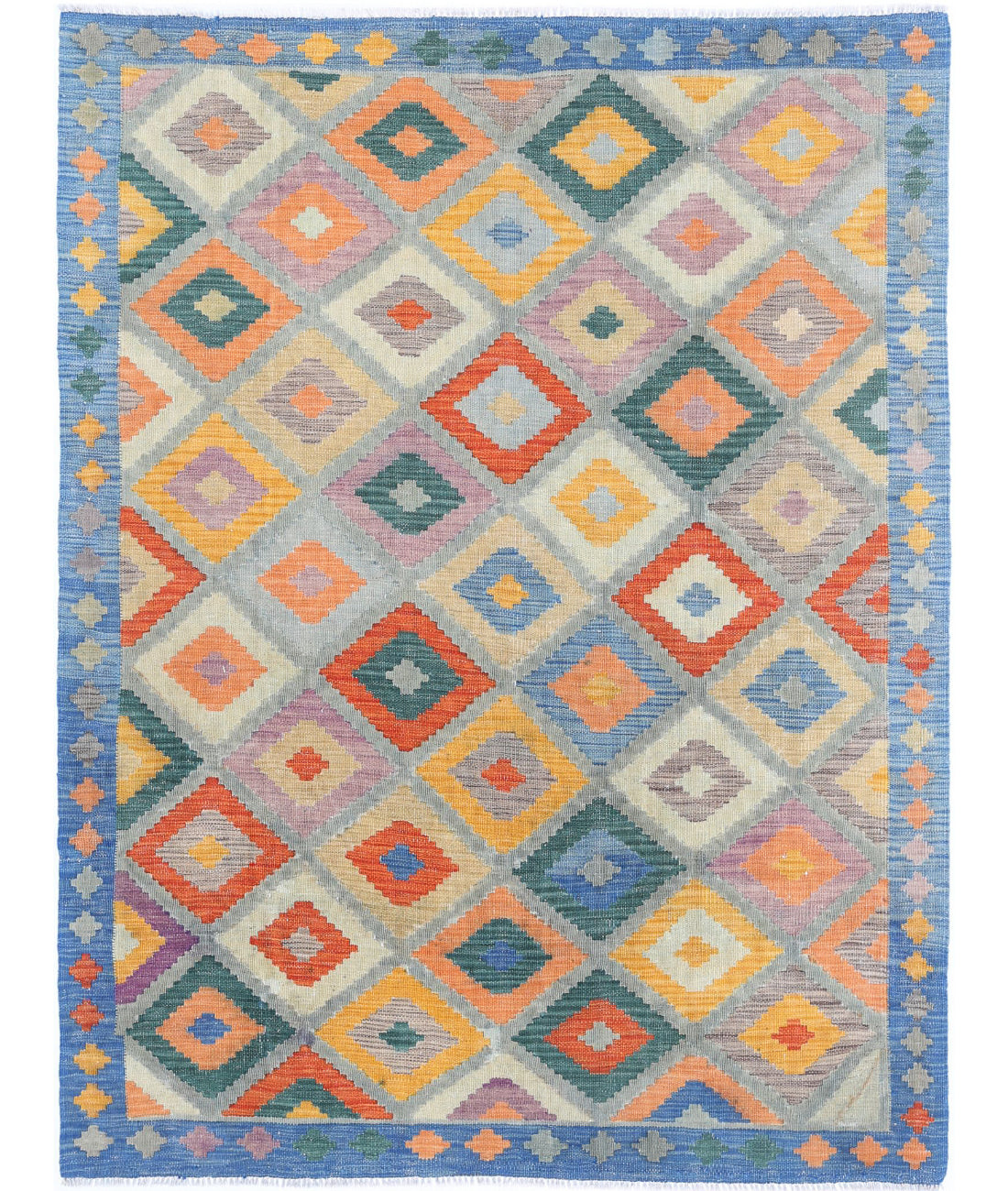 Maimana-Kilim 4'11'' X 6'5'' Hand-Knotted Wool Kilim 4'11'' x 6'5'' (148 X 193) / Multi / Multi
