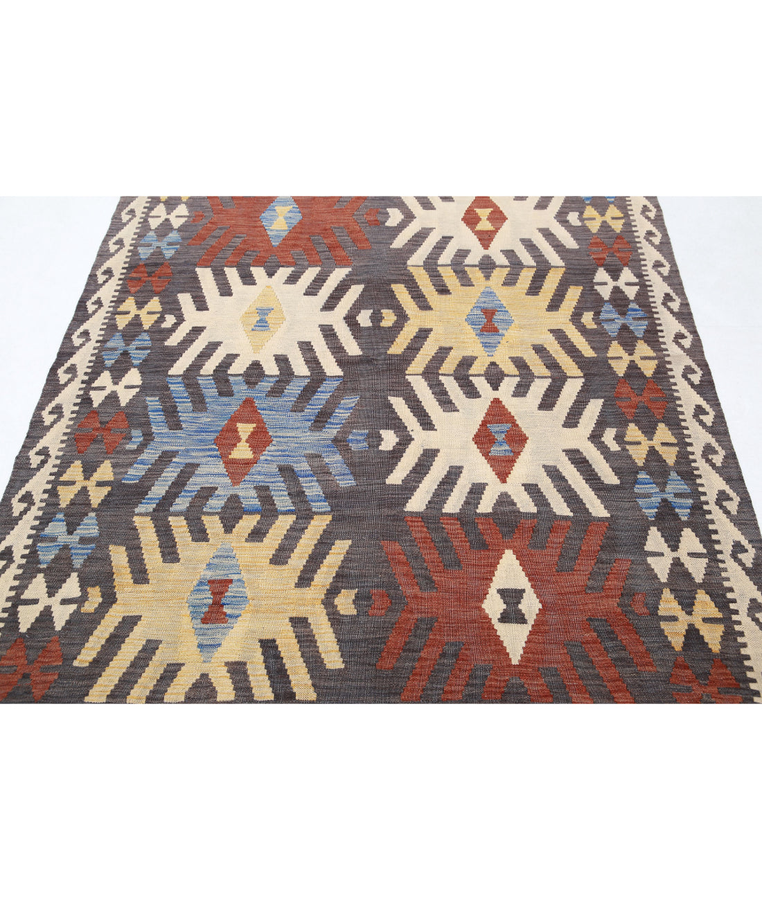 Maimana-Kilim 4'9'' X 6'6'' Hand-Knotted Wool Kilim 4'9'' x 6'6'' (143 X 195) / Grey / Grey