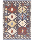 Maimana-Kilim 4'9'' X 6'6'' Hand-Knotted Wool Kilim 4'9'' x 6'6'' (143 X 195) / Grey / Grey