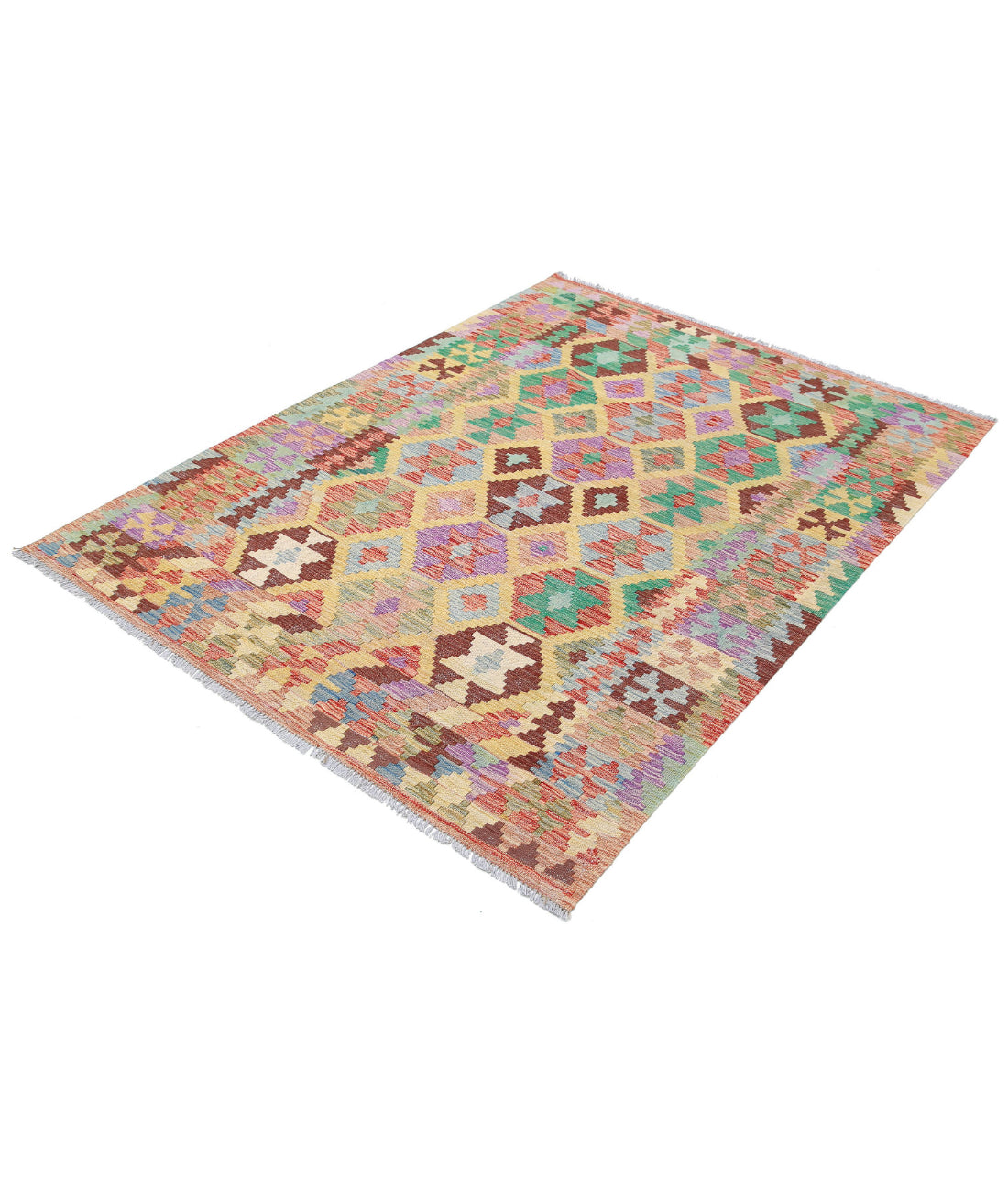 Maimana-Kilim 4'9'' X 6'5'' Hand-Knotted Wool Kilim 4'9'' x 6'5'' (143 X 193) / Multi / Multi