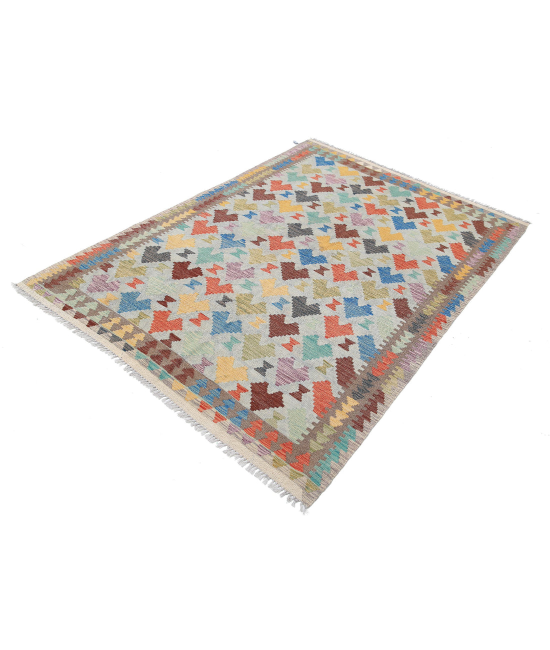 Maimana-Kilim 4'8'' X 6'7'' Hand-Knotted Wool Kilim 4'8'' x 6'7'' (140 X 198) / Multi / Multi