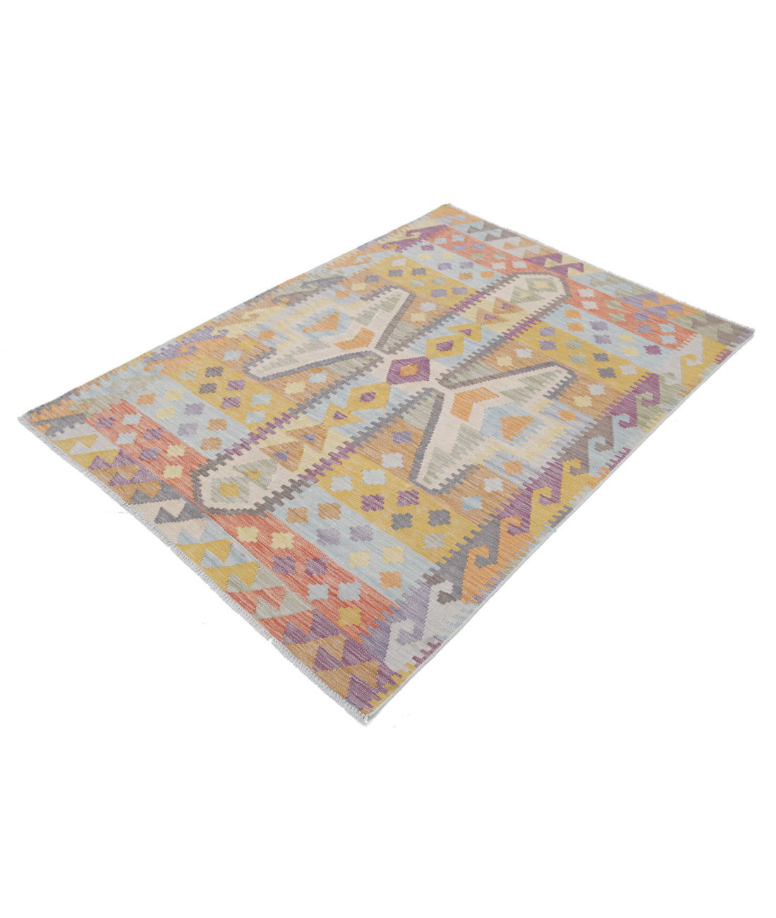 Maimana-Kilim 4'2'' X 5'11'' Hand-Knotted Wool Kilim 4'2'' x 5'11'' (125 X 178) / Multi / Multi