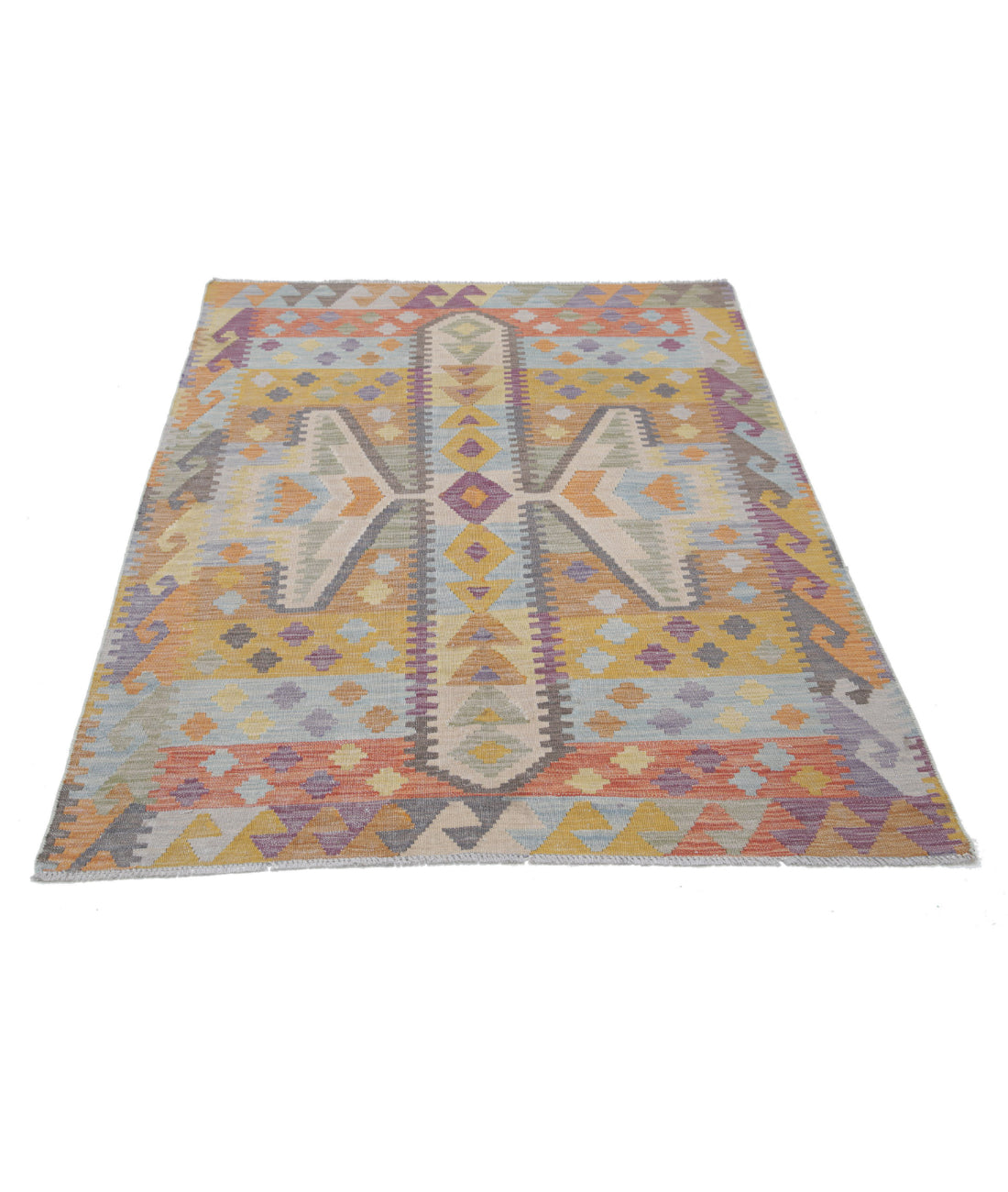 Maimana-Kilim 4'2'' X 5'11'' Hand-Knotted Wool Kilim 4'2'' x 5'11'' (125 X 178) / Multi / Multi