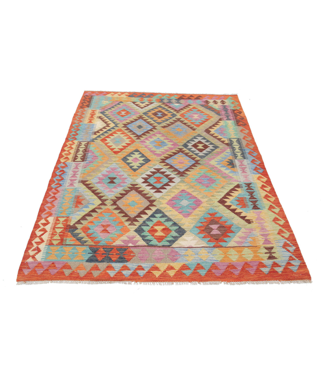 Maimana-Kilim 4'9'' X 6'6'' Hand-Knotted Wool Kilim 4'9'' x 6'6'' (143 X 195) / Multi / Multi